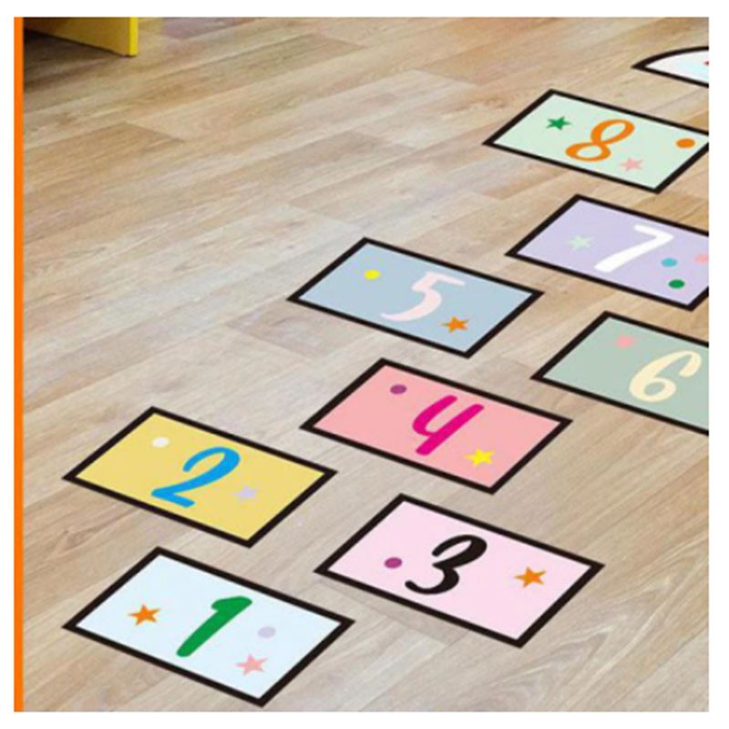 Kids Education Wallpaper - 디지털 점프 그리드 어린이 벽 스티커,