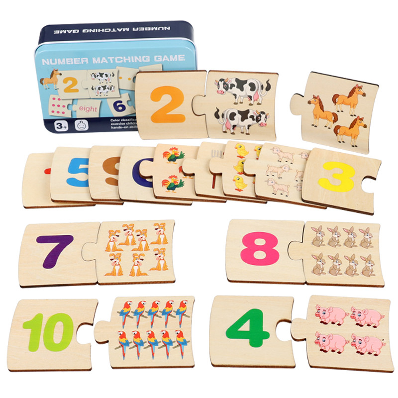 Kids Education Material - 어린이 철제 상자 숫자 학습 나무