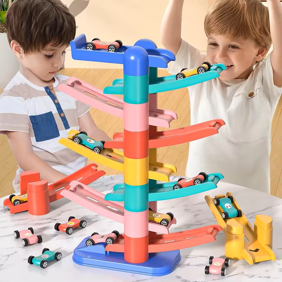 Kids Education Material - DIY 중력 자동차 경사로 타워, 쌓기