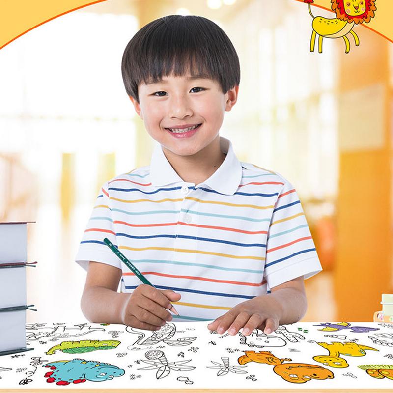 어린이용 색칠 종이 롤, 만화 캐릭터 긴 드로잉 롤,  - Kids Education Wallpaper 리뷰 및 가격