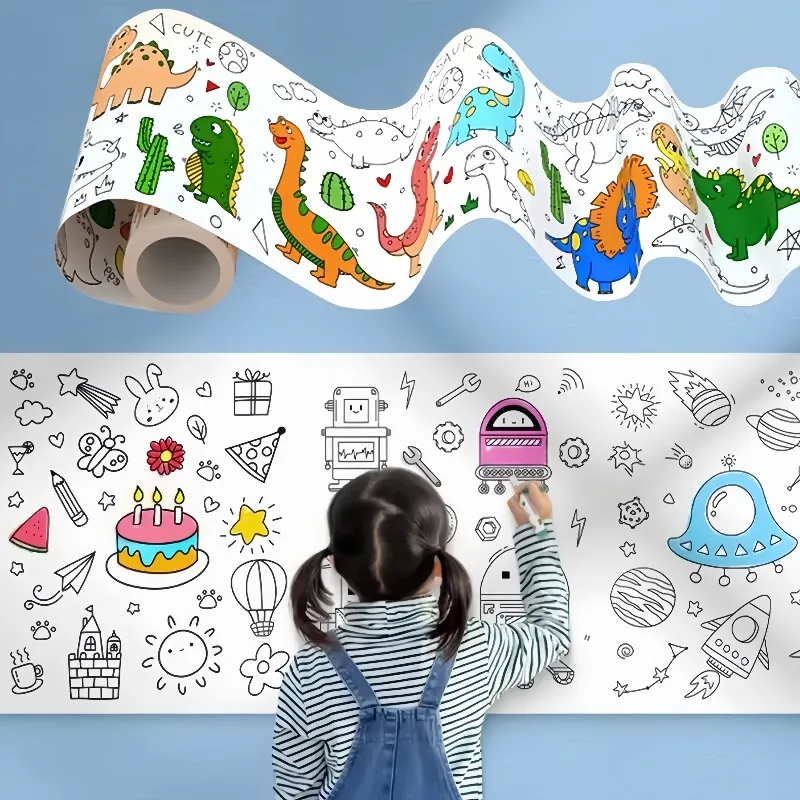 어린이 색칠 종이 롤 스티커 DIY 벽 바닥 그림 색상 - Kids Education Wallpaper 리뷰 및 가격