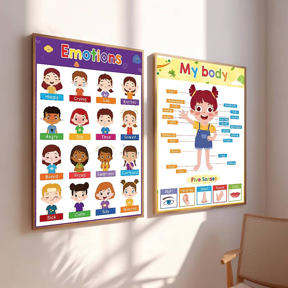 알록달록한 유아 교육용 차트 무광택 종이 포스터 계절  - Kids Education Wallpaper 리뷰 및 가격