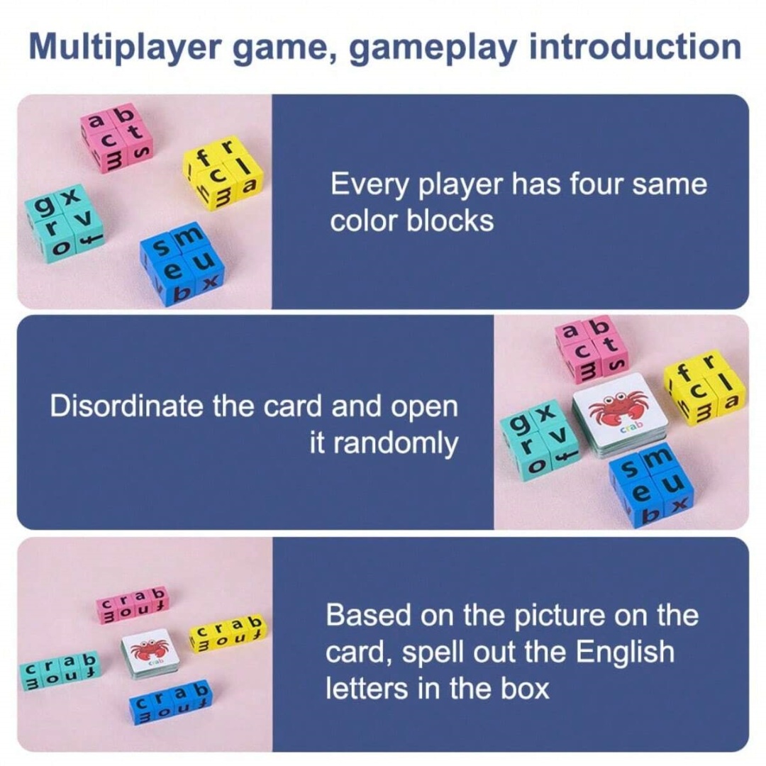 어린이 알파벳 철자 보드 게임, 16개의 글자 블록 + - Kids Education Material 리뷰 및 가격