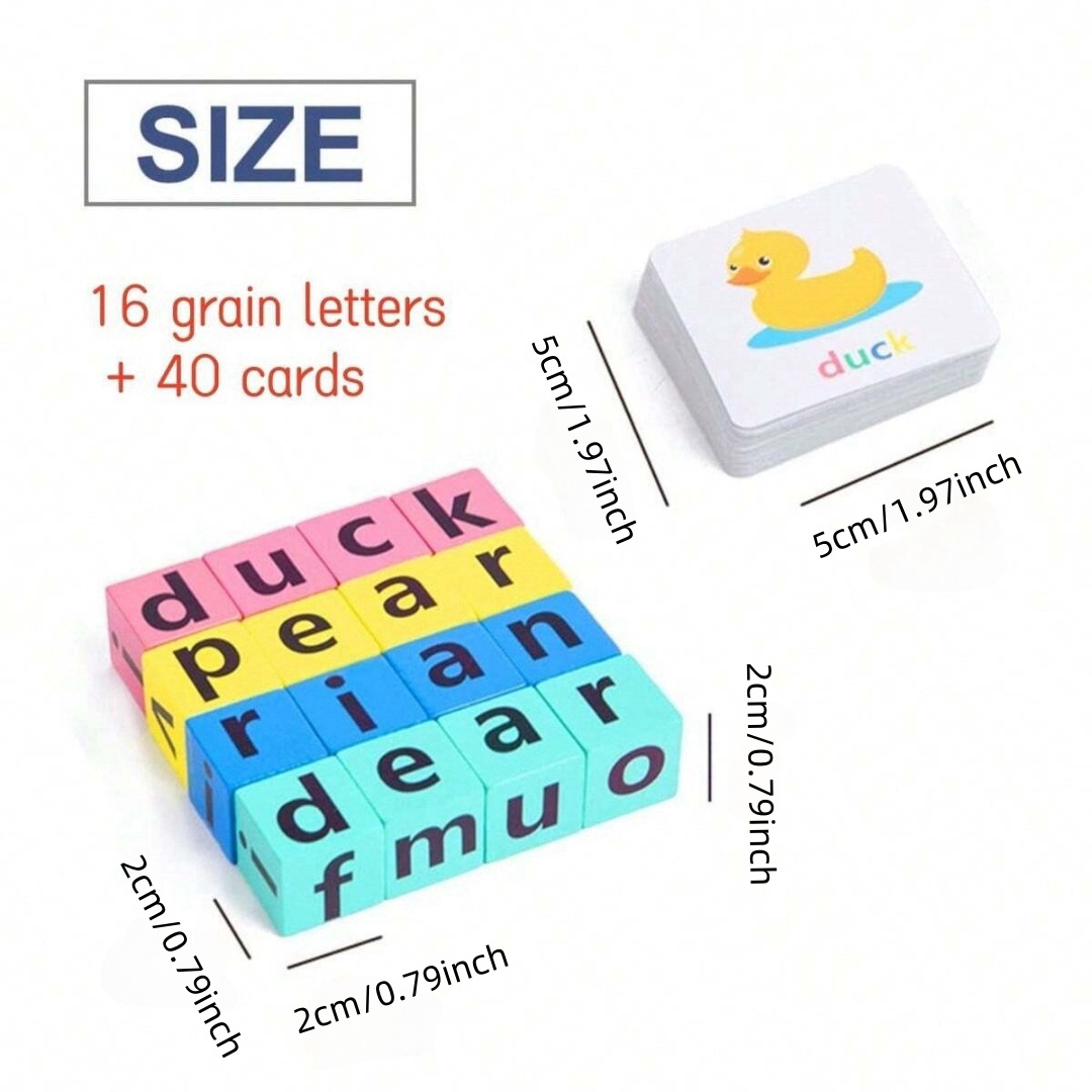 어린이 알파벳 철자 보드 게임, 16개의 글자 블록 + - Kids Education Material 리뷰 및 가격