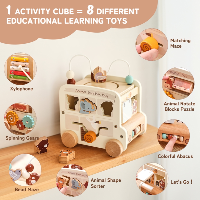 몬테소리 나무 어린이 장난감 비지토이 교육용 게임 버스 - Kids Nature Education 리뷰 및 가격