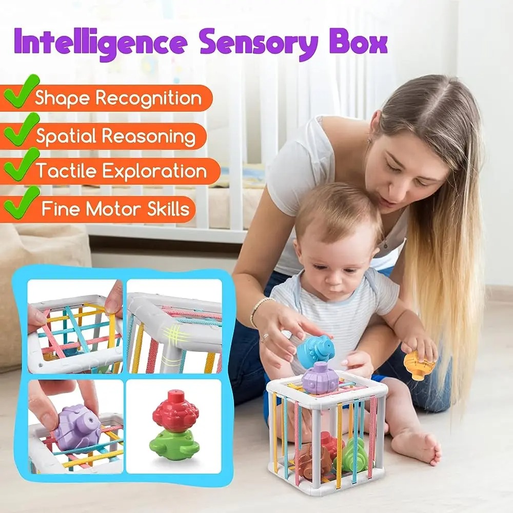 무지개 색깔 몬테소리 모양 분류 큐브 아기 유아 블록  - Kids Education Things 리뷰 및 가격