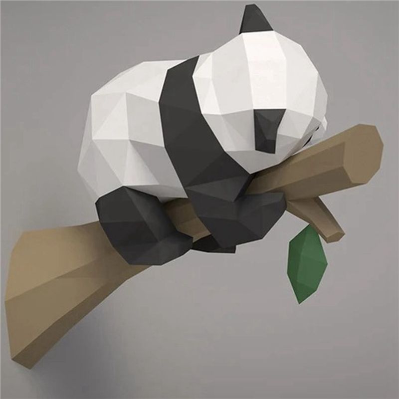 DT39 2X 3D 동물 종이 모형, 나무 위의 팬더, - Kids Education Wallpaper 리뷰 및 가격