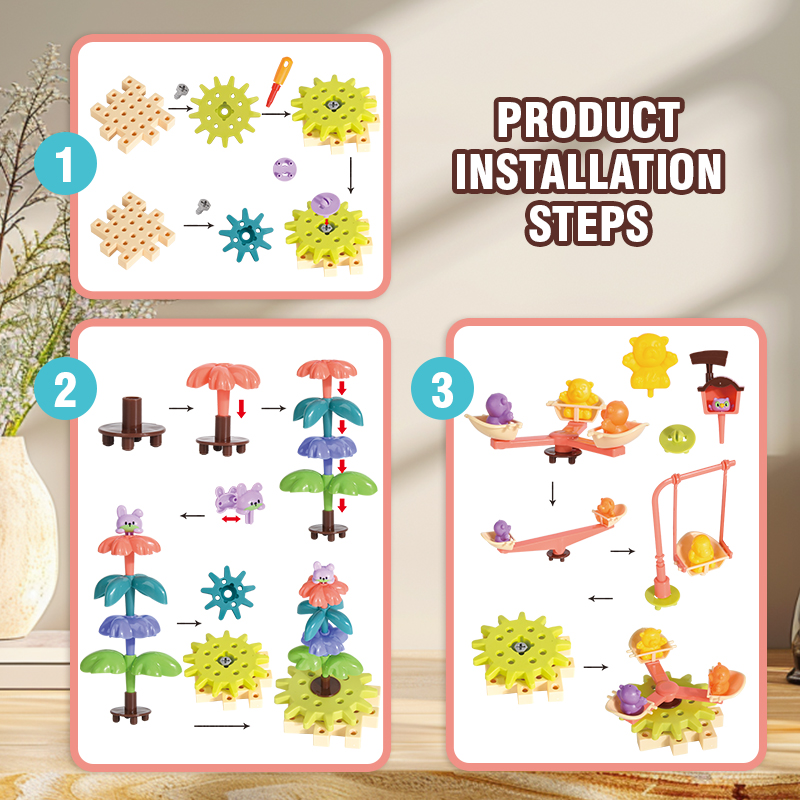 DIY 전동 회전 기어 조립 블록 어린이 STEM 교육 - Kids Nature Education 리뷰 및 가격