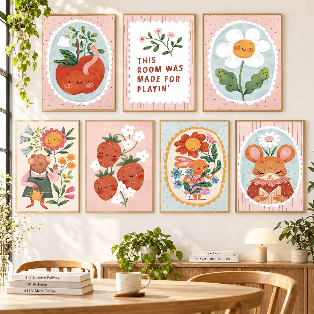 꽃무늬 알파벳 교육용 아동용 포스터, 자가 접착식, 예 - Kids Education Wallpaper 리뷰 및 가격