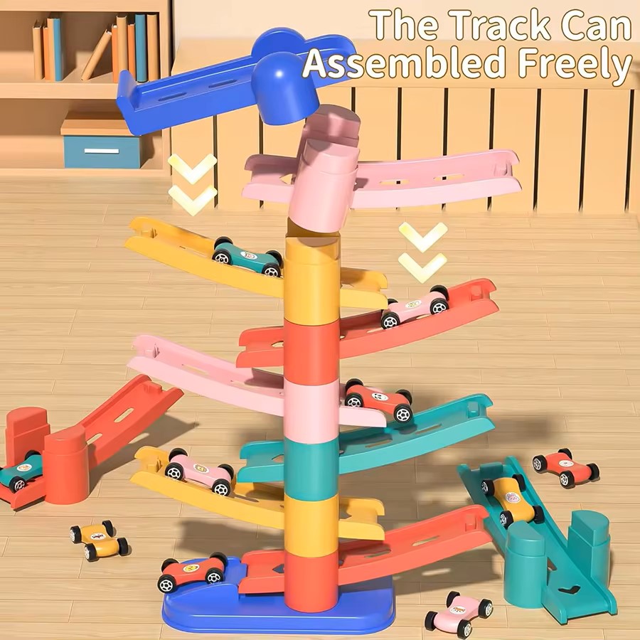 DIY 중력 자동차 경사로 타워, 쌓기 슬라이드 트랙  - Kids Education Material 리뷰 및 가격