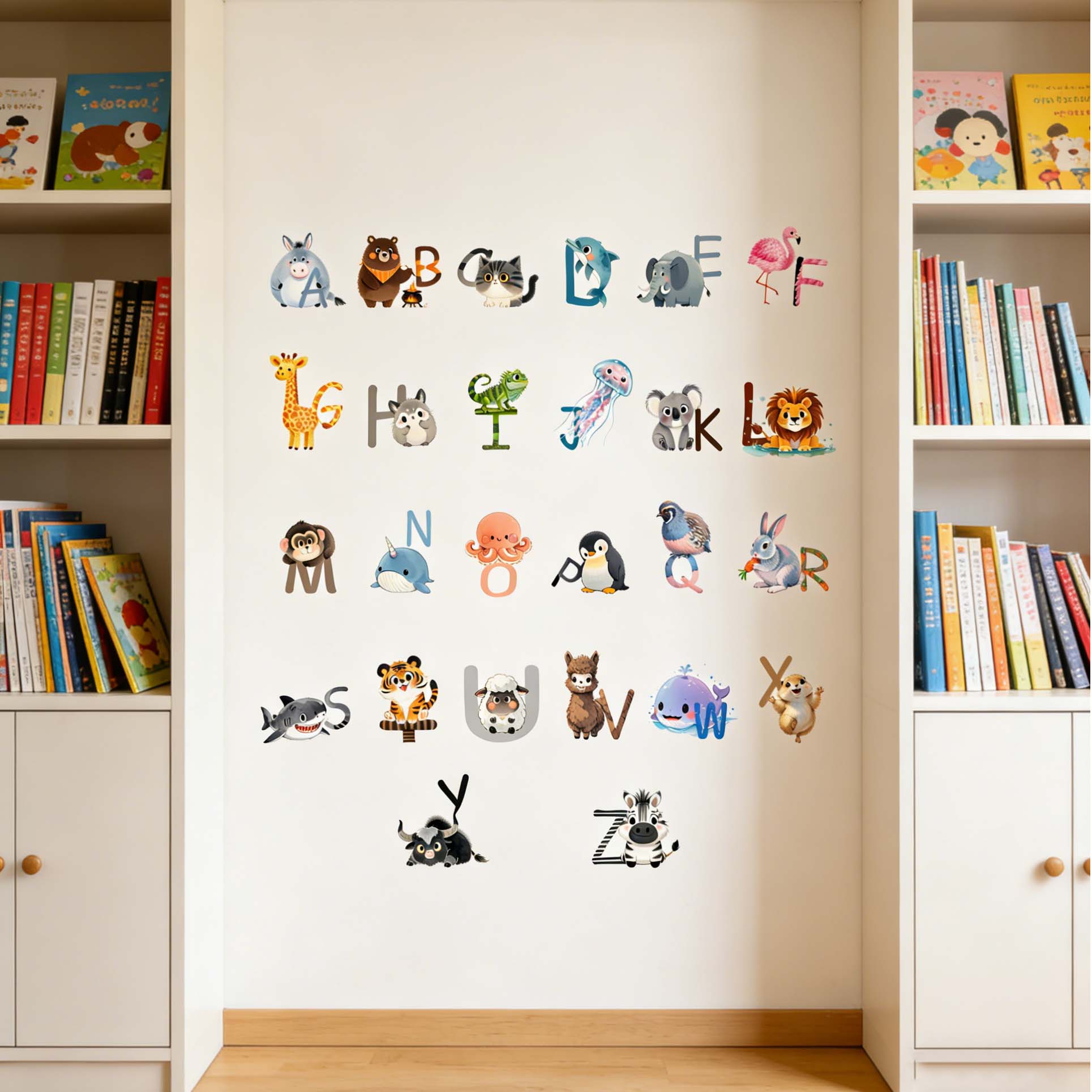 26 글자 영어 알파벳 벽 스티커 만화 동물 조기 교육 - Kids Education Wallpaper 리뷰 및 가격