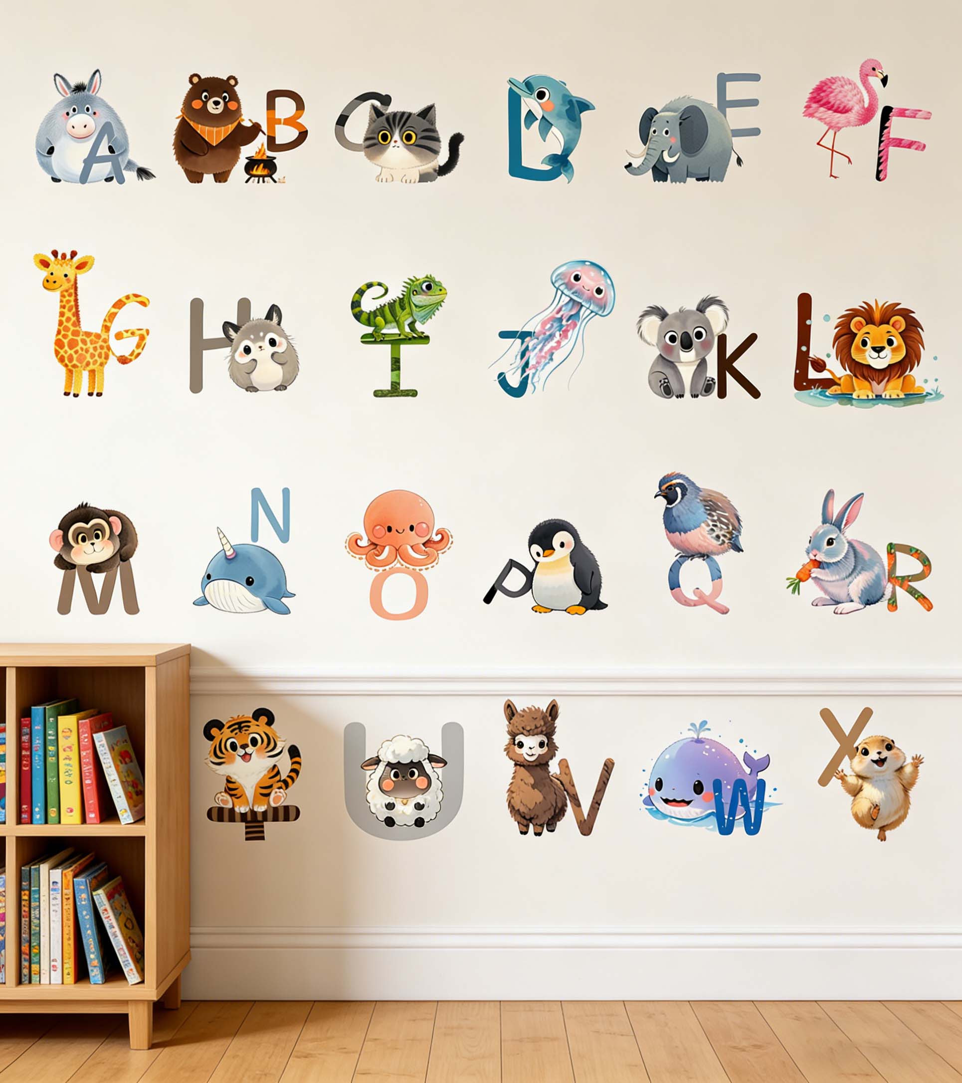 26 글자 영어 알파벳 벽 스티커 만화 동물 조기 교육 - Kids Education Wallpaper 리뷰 및 가격