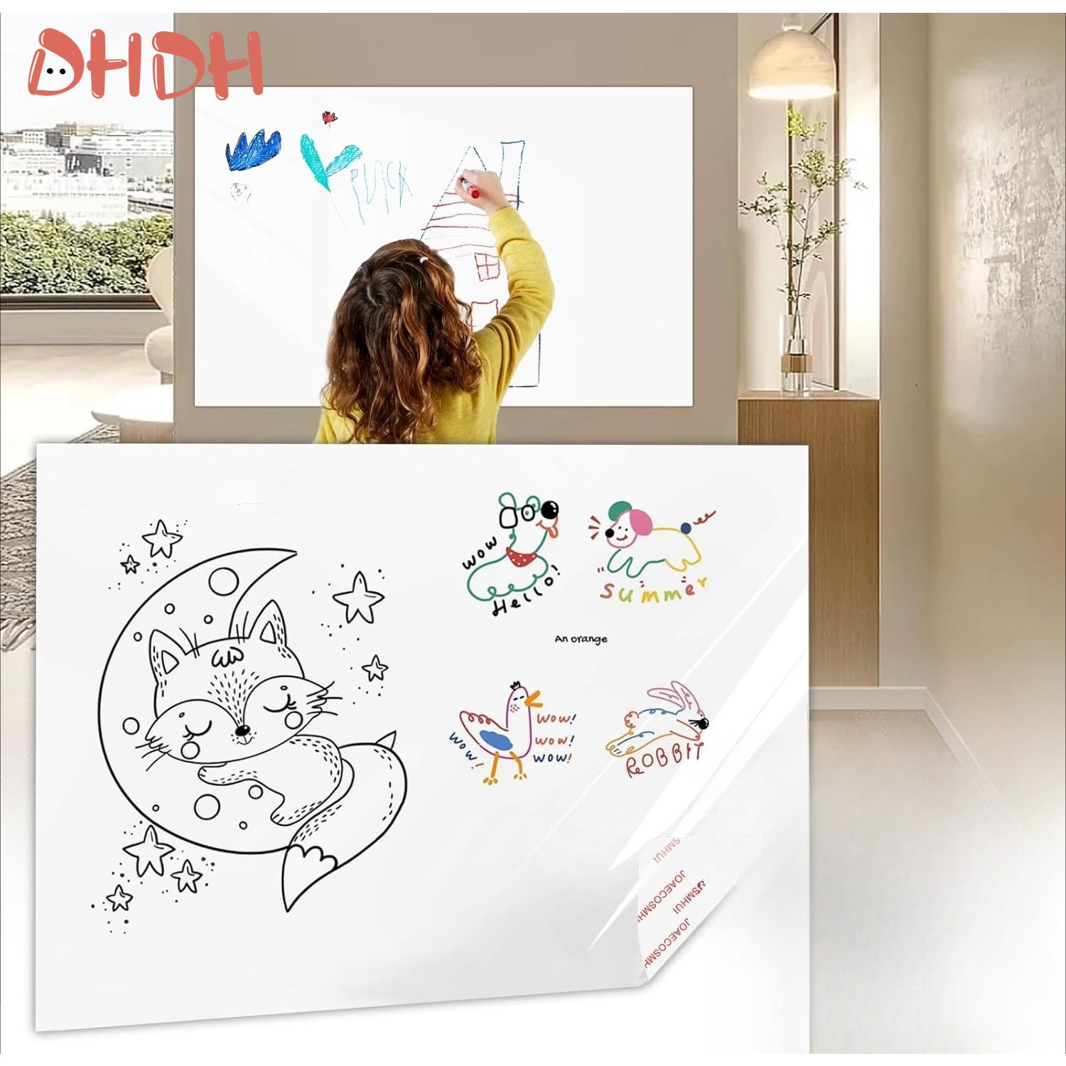 어린이 그림 스크롤 – 벽에 붙이는 흰색 그림 종이 롤 - Kids Education Wallpaper 리뷰 및 가격