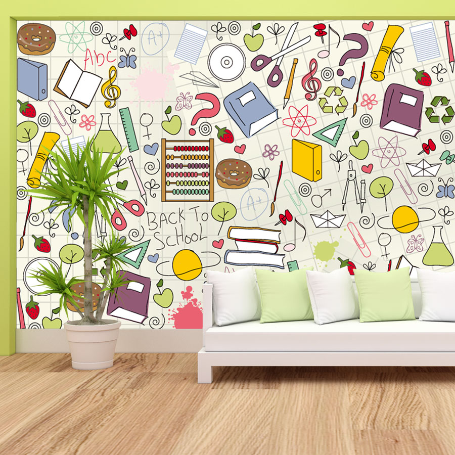 거실, 교육실, 그림 벽, 홈 데코, 아이들 침대 벽화 - Kids Education Wallpaper 리뷰 및 가격